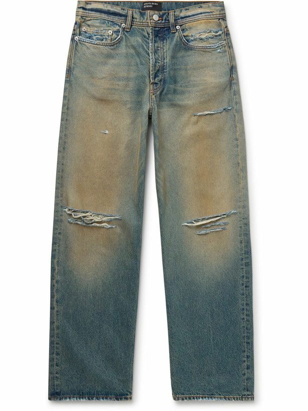 Photo: Enfants Riches Déprimés - Corpse Pose Wide-Leg Distressed Jeans - Blue