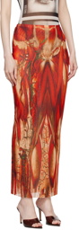 Jean Paul Gaultier Red 'The Écorché' Maxi Skirt