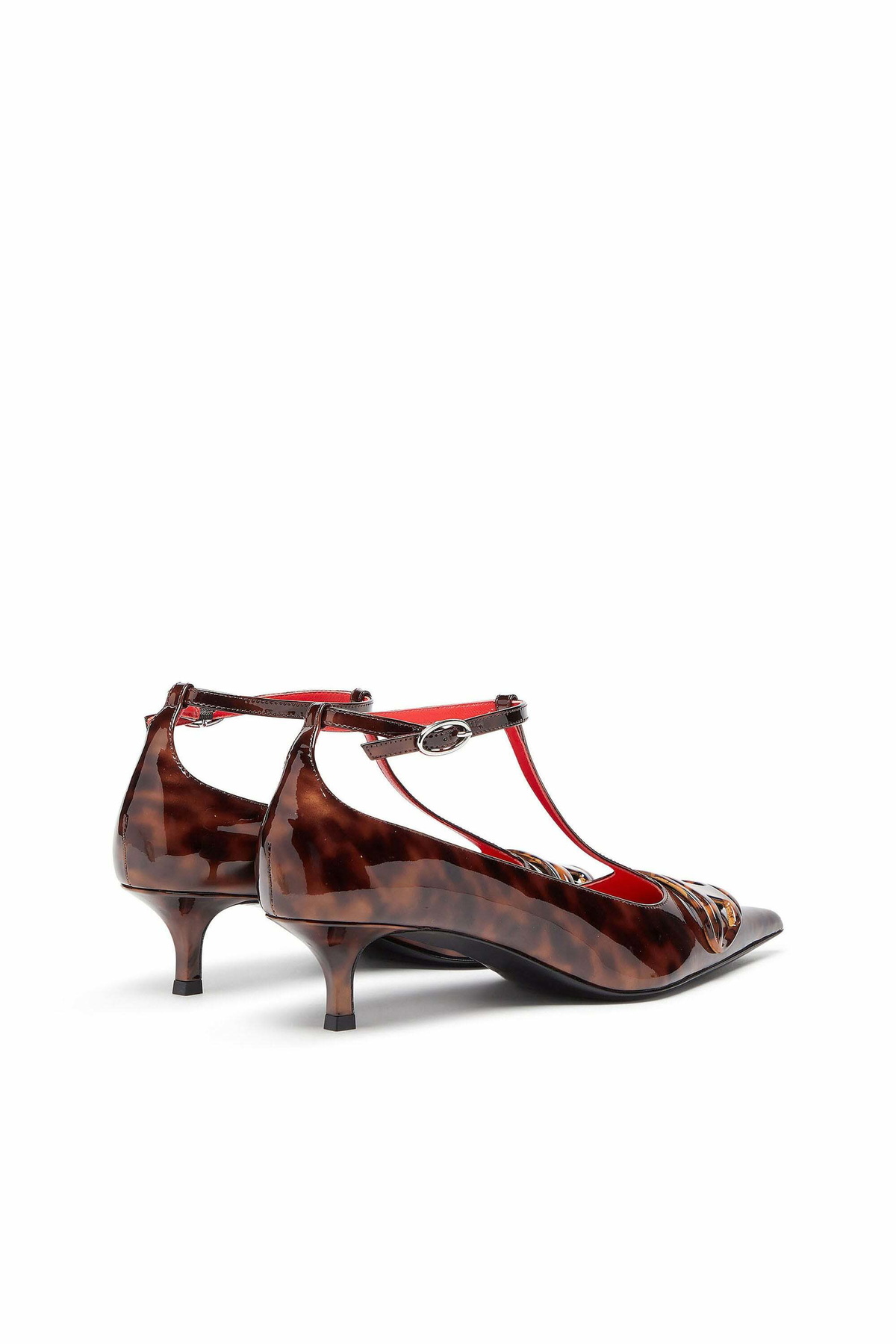 Diesel D-Venus - Patent leopard T-bar pumps - Moccasins and Mules Womens in Brown