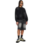 Dime Black Faded Fleece Bomber Jacket