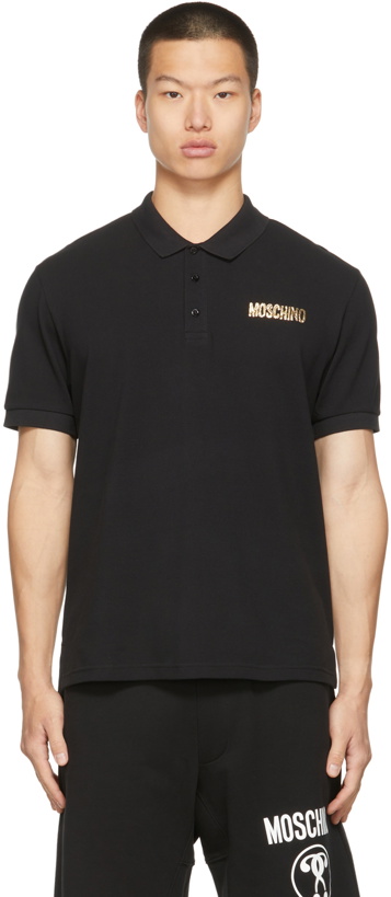 Photo: Moschino Black Piqué Polo