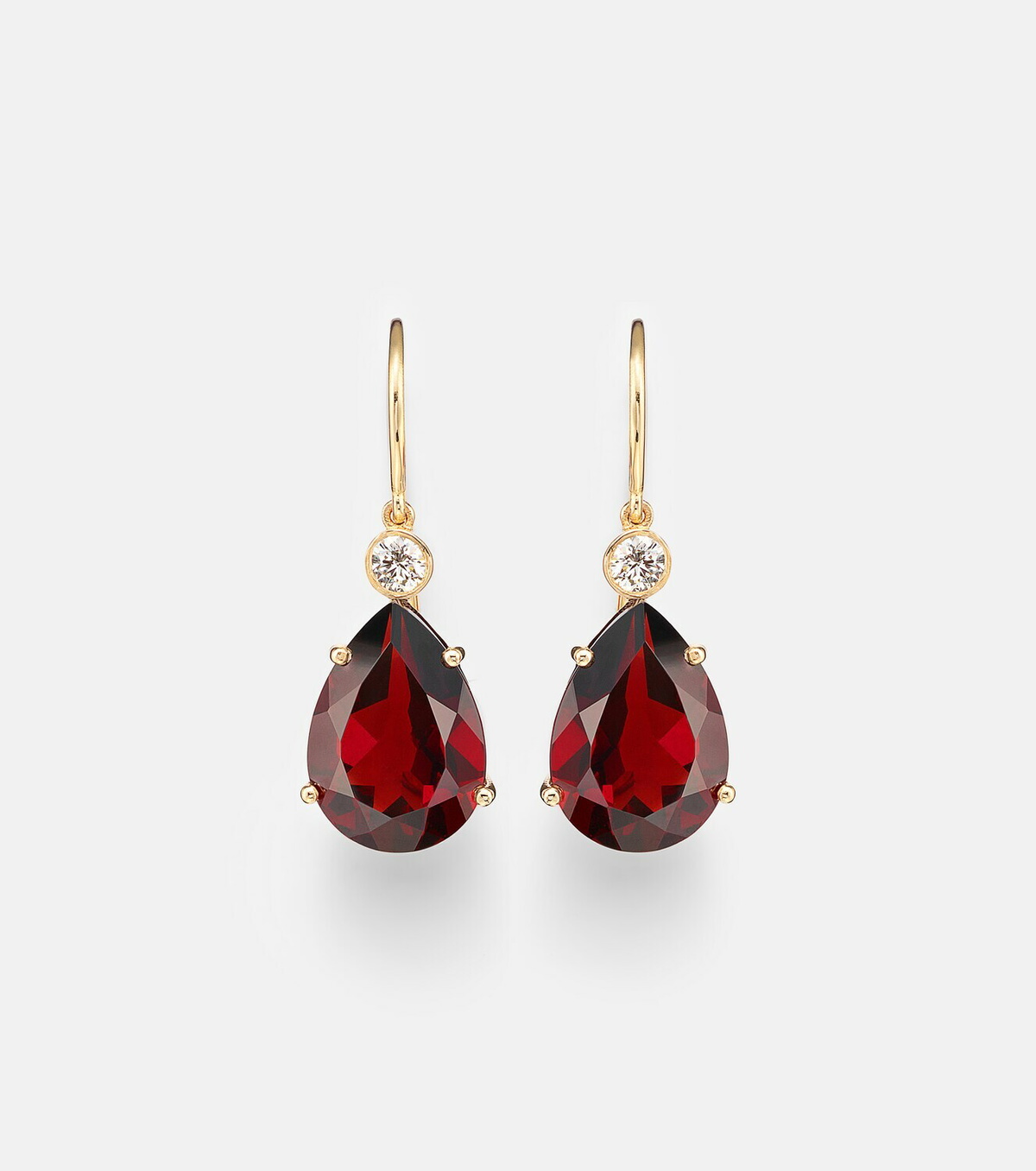 Ileana Makri 14kt gold (750/1000) earrings with garnets and diamonds