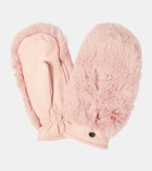 Goldbergh Hill faux shearling and leather mittens