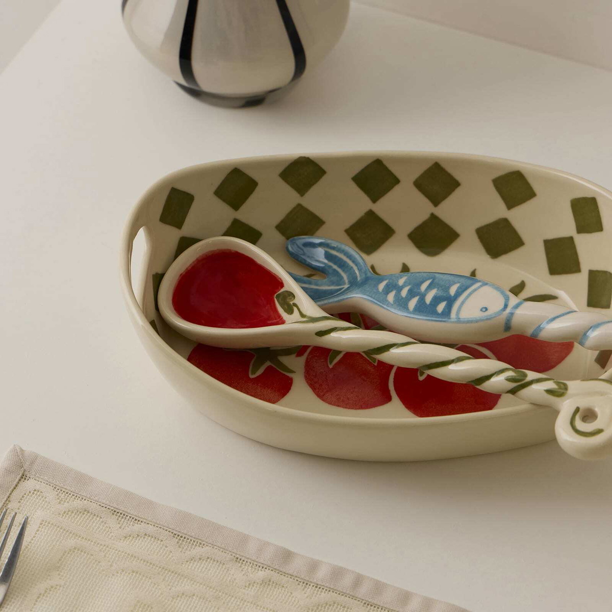 Damson Madder Women's Nonna House - Tomato Serving Bowl in Yellow/Green 