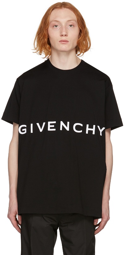 Photo: Givenchy Black 4G Embroidered Oversized T-Shirt