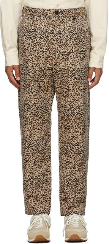 Photo: Engineered Garments Black & Beige Leopard Carlyle Trousers