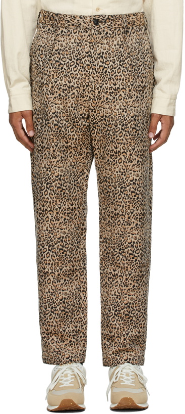 Photo: Engineered Garments Black & Beige Leopard Carlyle Trousers