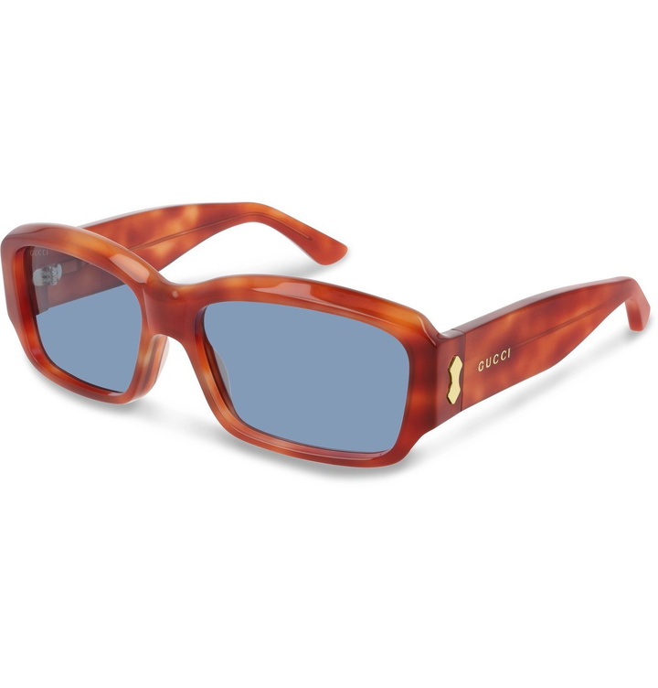 Photo: Gucci - Rectangle-Frame Acetate Sunglasses - Red