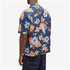 Maison Kitsuné Men's Floral Vacation Shirt in Deep Navy