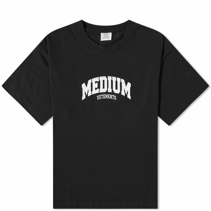 Photo: Vetements Men's Medium Logo T-Shirt in Black