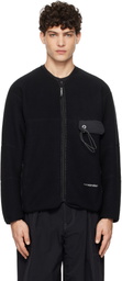 and wander Black Wool Fleece Cardigan
