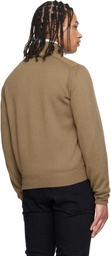 TOM FORD Khaki Nubuck Front Merino Bomber Jacket