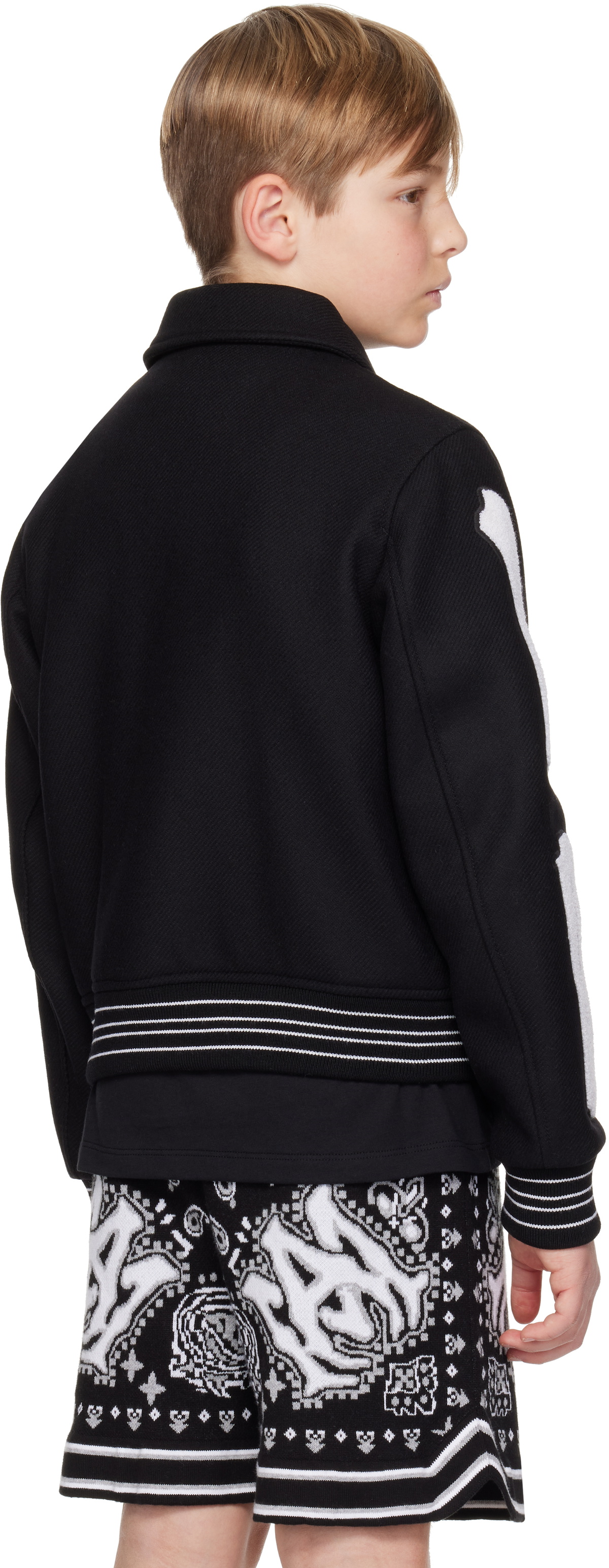 AMIRI Kids Black Bones Bomber Jacket