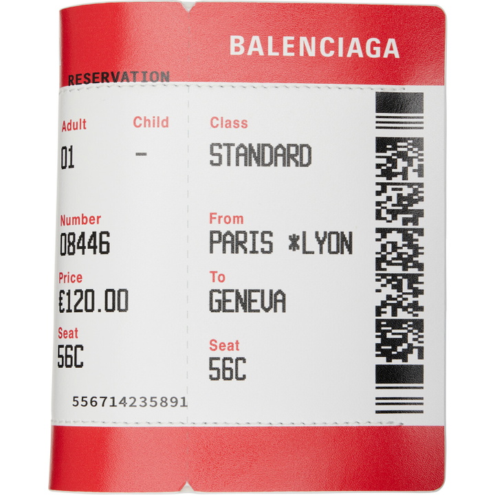 Photo: Balenciaga White & Red Passport Boarding Wallet