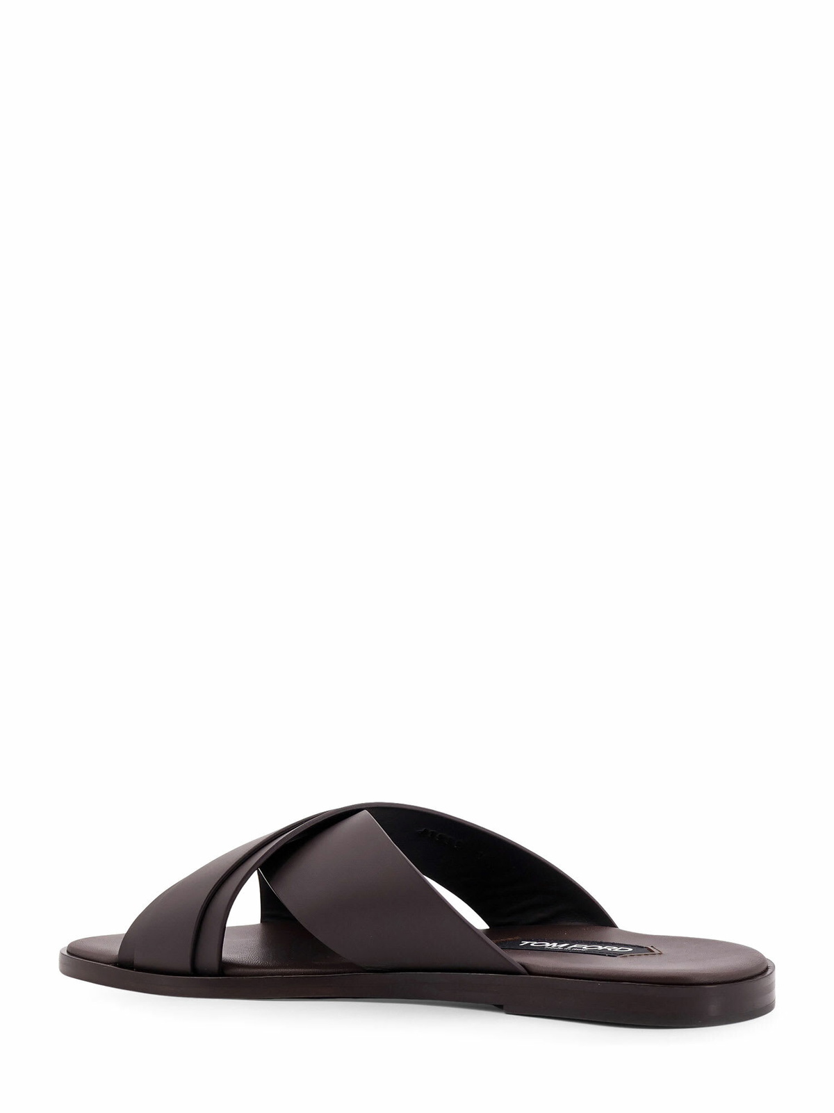 サンダル TOM FORD Leather sandals with perforated logo detail Tom Ford Leather Sandals With Perforated Logo Detail TOM FORD