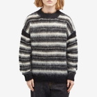 Uniform Experiment Men's Brushed Mohair Border Knit in White