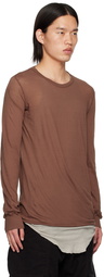 Rick Owens Brown Porterville Basic Long Sleeve T-Shirt