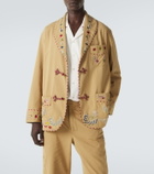 Bode Feather Runner embroidered cotton jacket