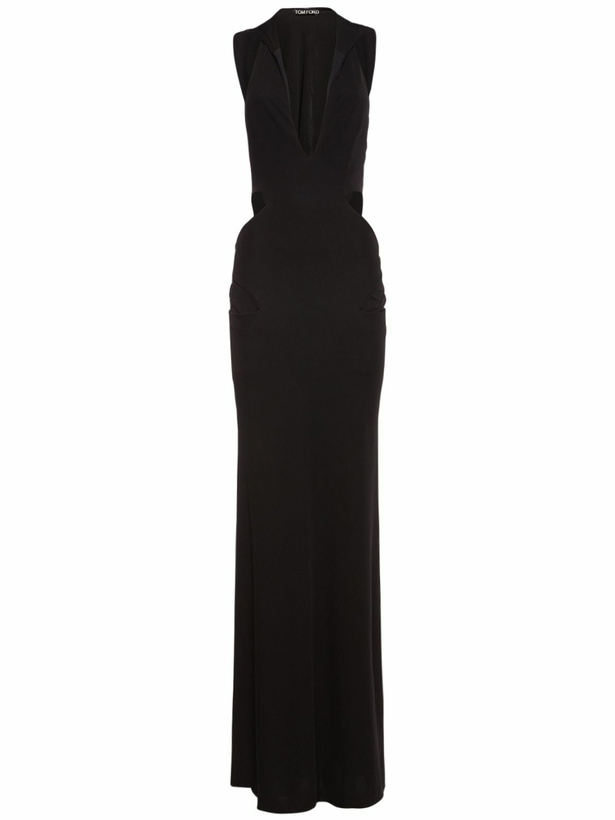 Photo: TOM FORD Hooded Crepe Jersey Long Dress