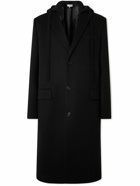 LOEWE - Wool-Blend Jersey-Trimmed Wool and Cashmere-Blend Hooded Coat - Black