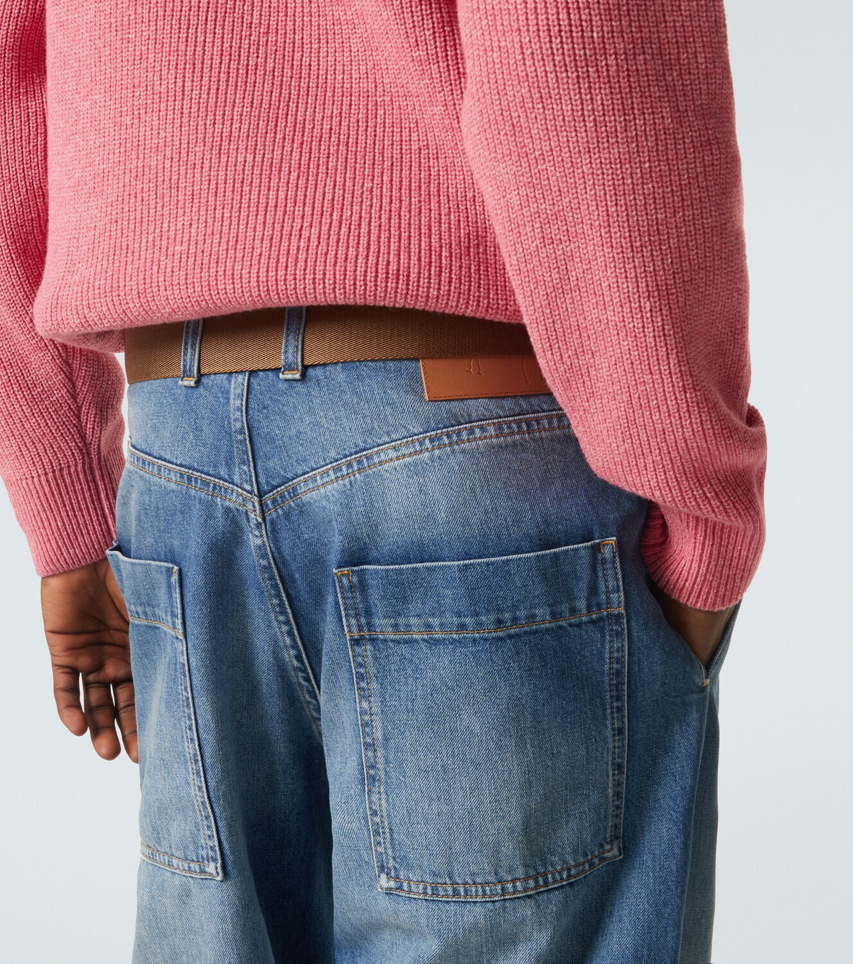 Plan C Belted straight jeans