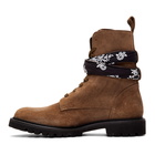 Amiri Brown Suede Bandana Combat Boots