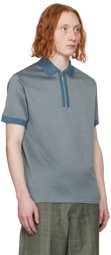 Paul Smith Blue Half-Zip Polo