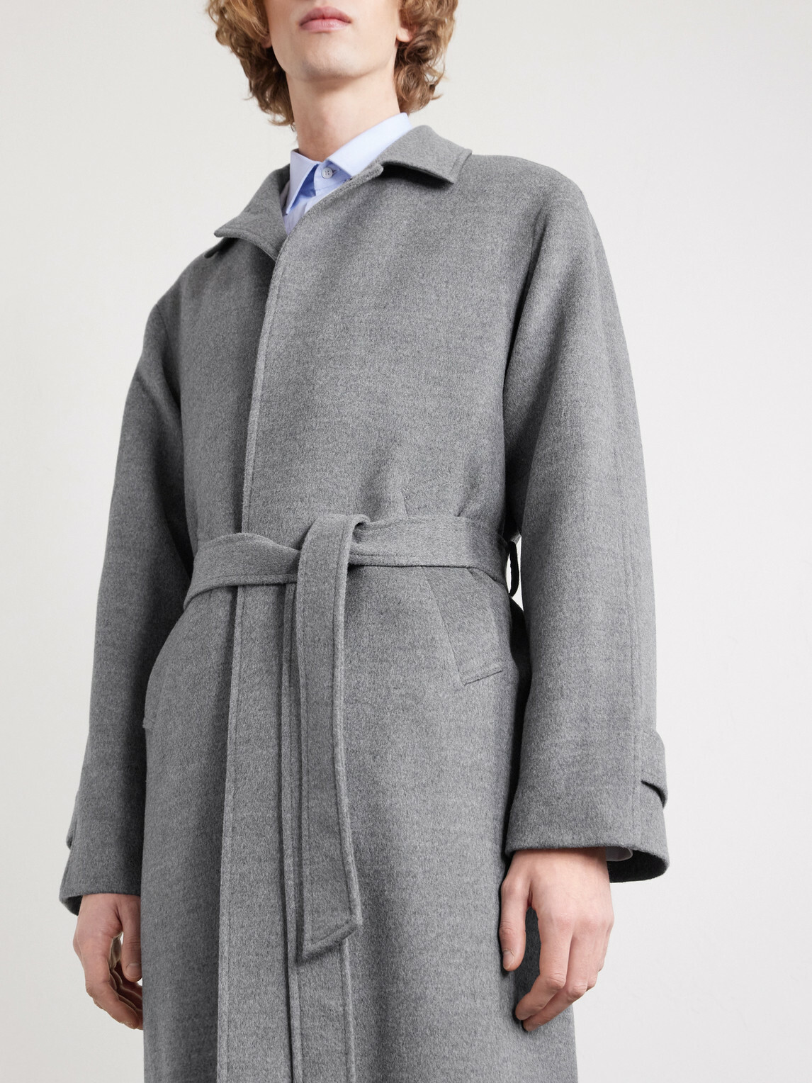 Saman Amel - Belted Wool Overcoat - Gray