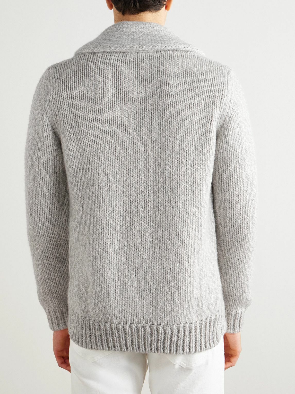 Eleventy - Slim-Fit Shawl-Collar Cashmere Cardigan - Gray