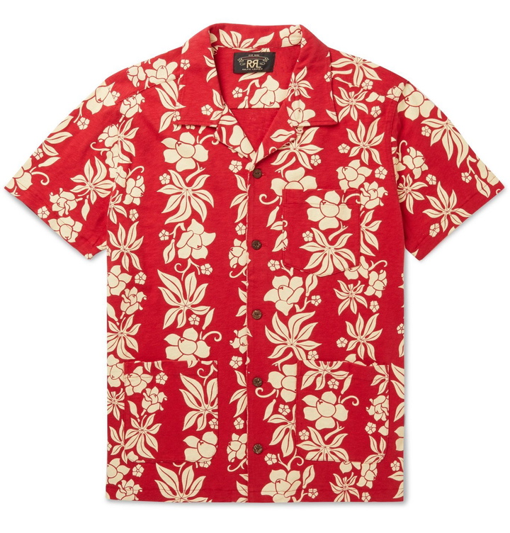 Photo: RRL - Camp-Collar Floral-Print Cotton-Jersey Shirt - Red