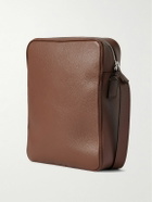Serapian - North South Leather-Trimmed Logo-Print Coated-Canvas Messenger Bag