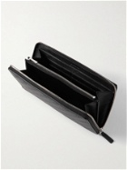 BALENCIAGA - Logo-Perforated Full-Grain Leather Zip-Around Wallet