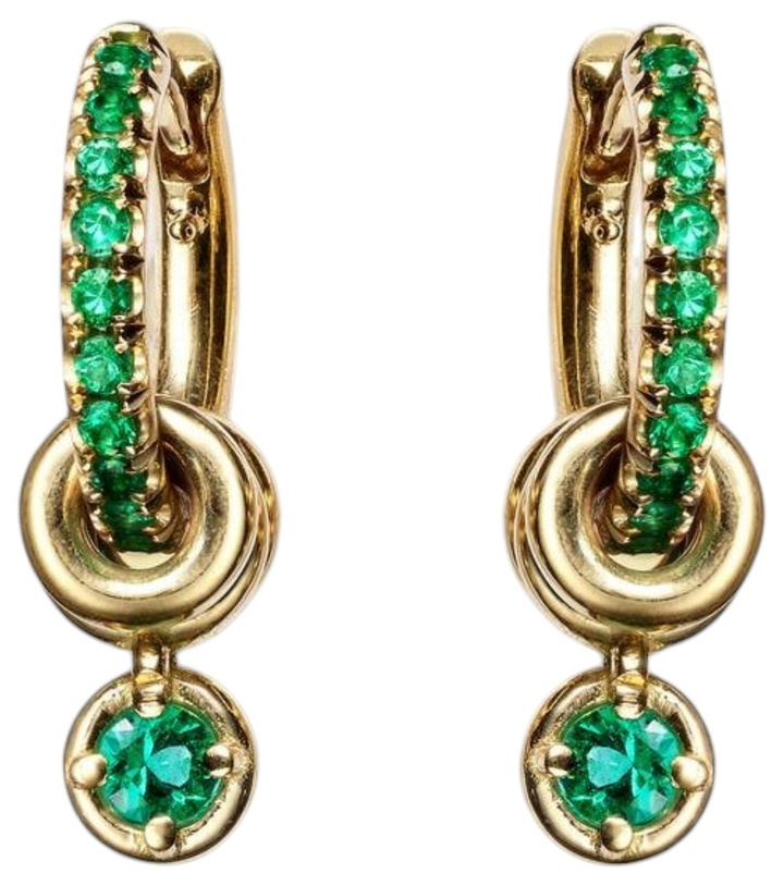 Photo: Spinelli Kilcollin Zahra 18kt gold hoop earrings with emeralds