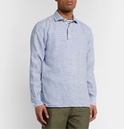 Ermenegildo Zegna - Striped Linen Half-Placket Shirt - Blue