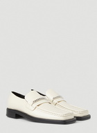 Square Toe Chain Loafers in White