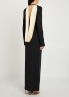 Armarium Dublina Scarf-effect Stretch-crepe Maxi Dress Black