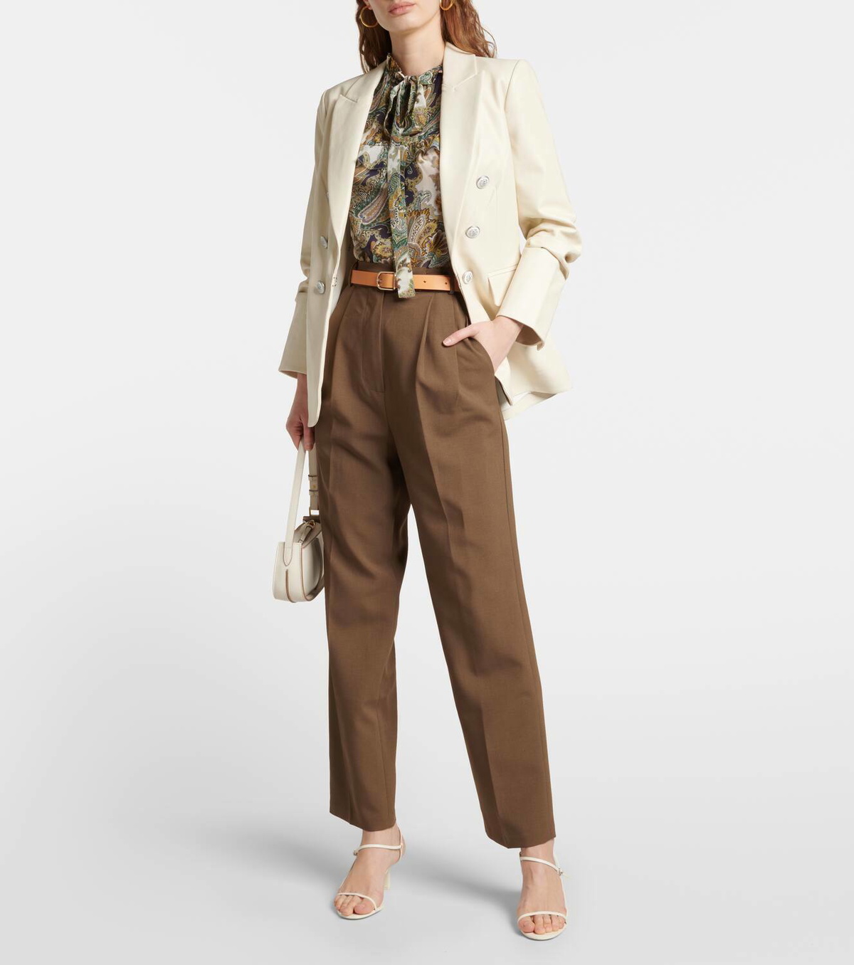Veronica Beard Karisse Paisley Silk Blouse in Black Multi