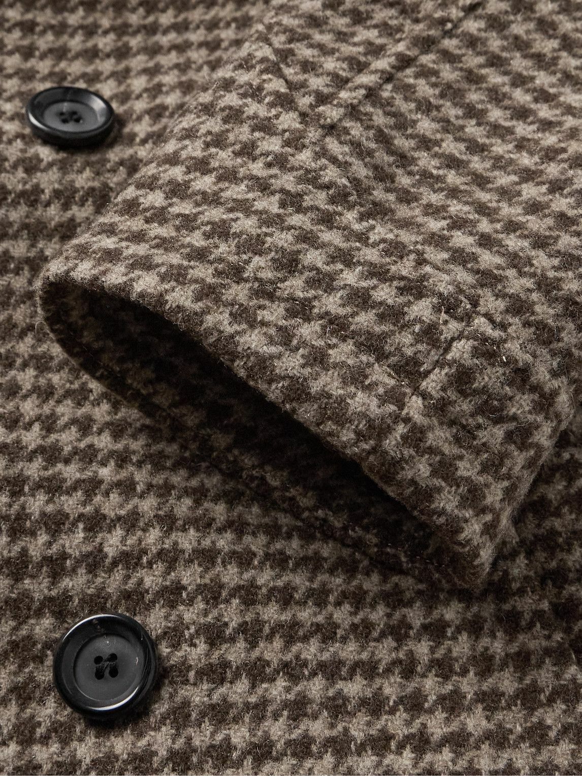 Oliver Spencer - Big Double-Breasted Houndstooth Wool Coat - Brown
