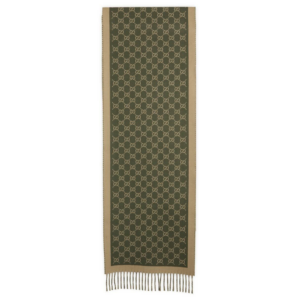 Gucci Men's Allover GG Scarf in Green 