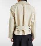 Bottega Veneta Intrecciato striped wool and cotton peacoat