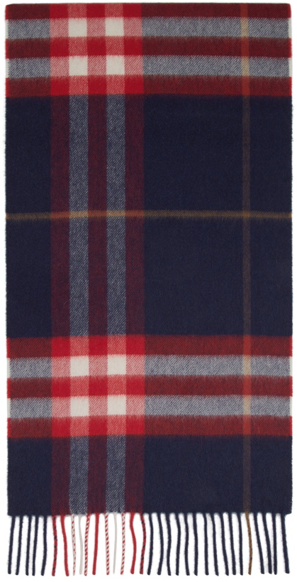 Photo: Burberry Navy & Red Classic Cashmere Scarf