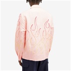 Sky High Farm Men's Flame Embroidered Shirt in Pink