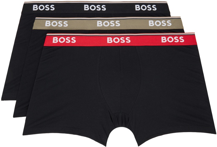 Photo: BOSS Three-Pack Black Boxers