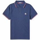 Moncler Men's Classic Logo Polo Shirt in Dark Blue