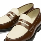 Duke + Dexter Men's Wilde Penny Loafer in Chestnut/White