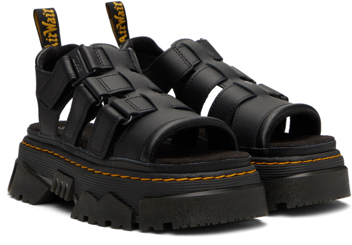 Dr. Martens Black Mattison 3 Strap Sandals