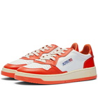 Autry Men's 01 Low Contrast Sneakers in White/Orange