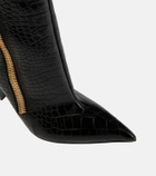 Tom Ford Croc-effect leather knee-high boots