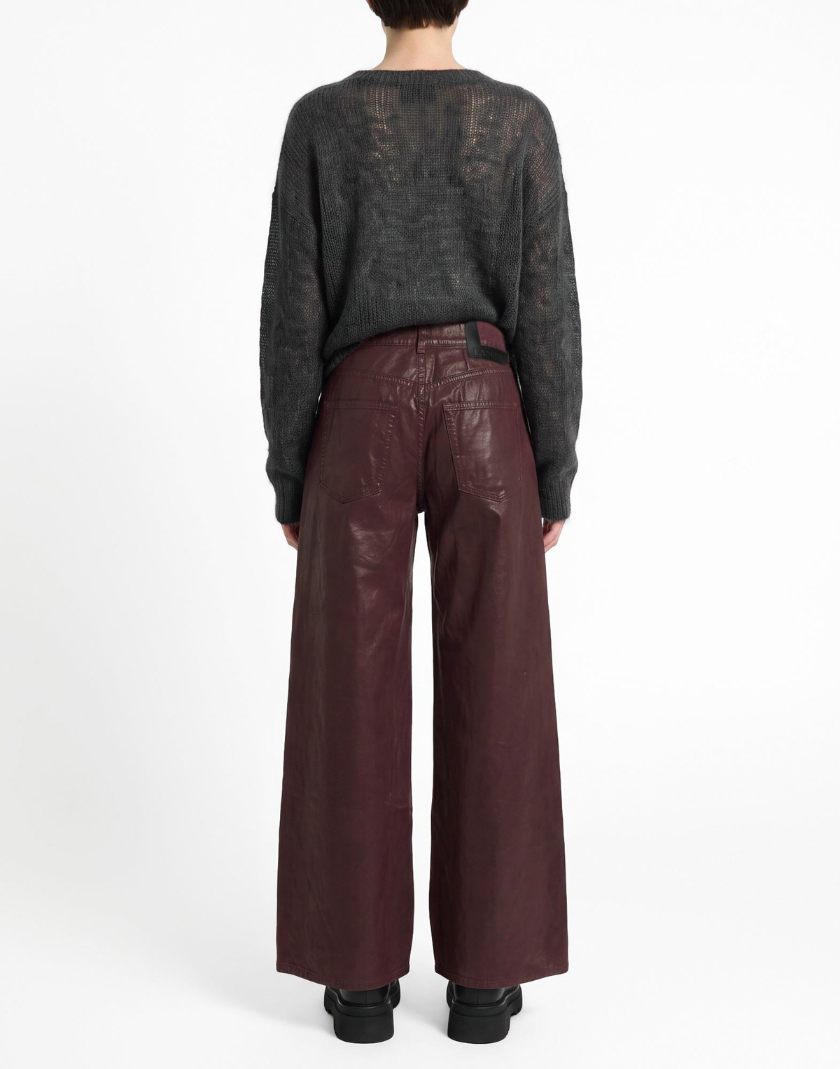 Laneus Womens Pants Burgundy