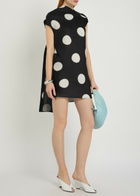 Khaite Tatia Polka-dot Draped Silk Mini Dress Black And White